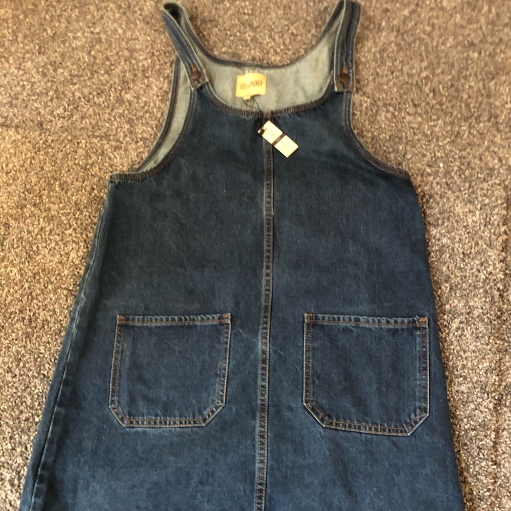 NWT Lily Parker Overall jean Dress Small